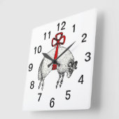 ヘラルディックバンドフリースラムシープクレストエンブレム スクエア壁時計 (傾斜)