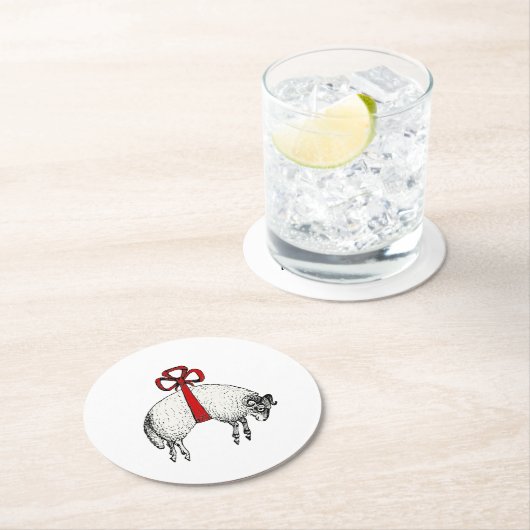 ヘラルディックバンドフリースラムシープクレストエンブレム ラウンドペーパーコースター (インサイチュ)