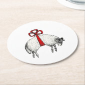 ヘラルディックバンドフリースラムシープクレストエンブレム ラウンドペーパーコースター (アングル)