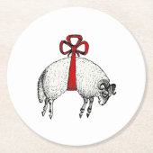 ヘラルディックバンドフリースラムシープクレストエンブレム ラウンドペーパーコースター (正面)
