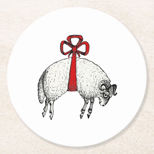 ヘラルディックバンドフリースラムシープクレストエンブレム ラウンドペーパーコースター (正面)