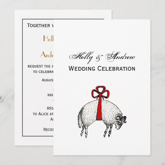 ヘラルディックバンドフリースラムシープクレストエンブレム 招待状 (正面/裏面)