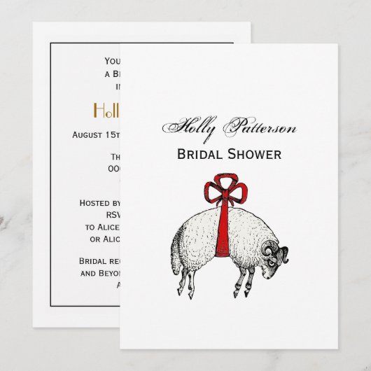 ヘラルディックバンドフリースラムシープクレストエンブレム 招待状 (正面/裏面)