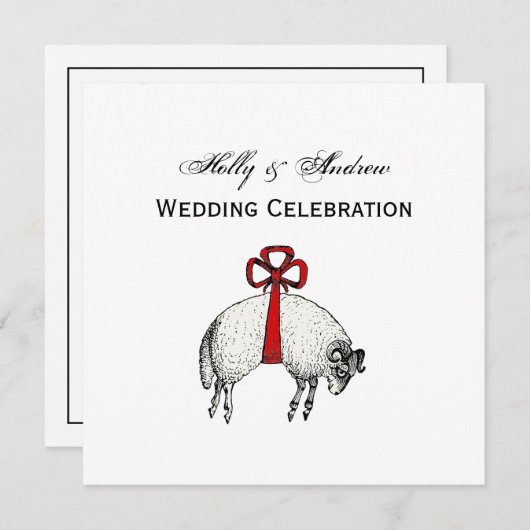 ヘラルディックバンドフリースラムシープクレストエンブレム 招待状 (正面/裏面)