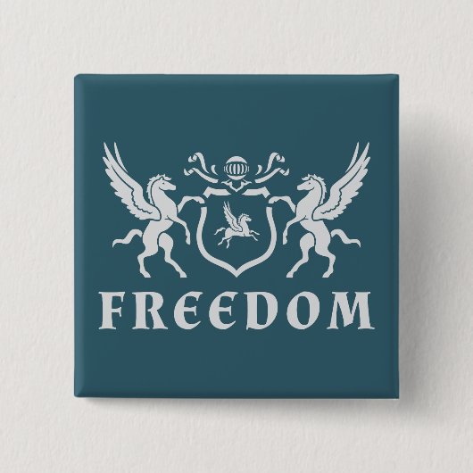 ヘラルディックホワイトペガサス 缶バッジ (正面)