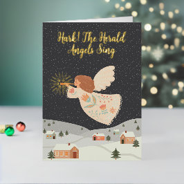 ヘラルドエンジェルスがクリスマスを歌う 箔シーズンカード