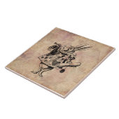 ヘラルドホワイトウサギ不思議の国のアリスフローラ タイル (側面)