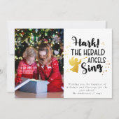 ヘラルド・エンジェルスの金箔の写真を歌う シーズンカード (正面)