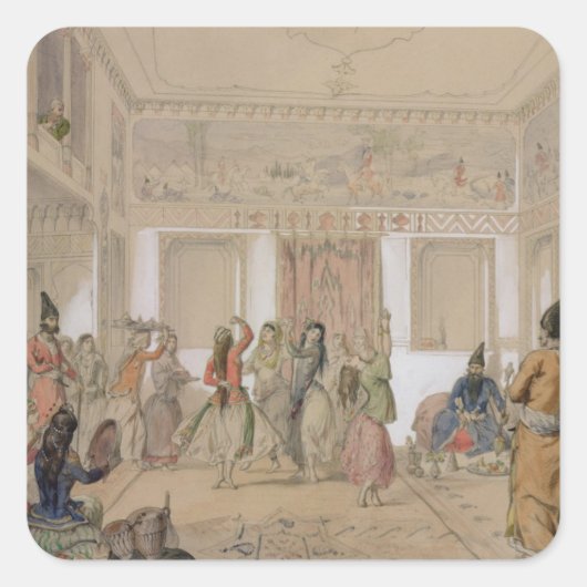 ヘランのハーレム饗宴(鉛筆と紙のw/c) スクエアシール (正面)