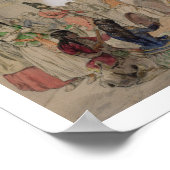 ヘランのハーレム饗宴(鉛筆と紙のw/c) ポスター (角)