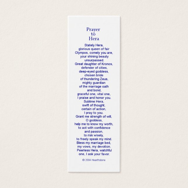 ヘラ祈りの言葉カード (正面)
