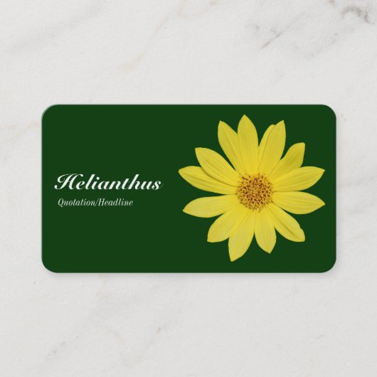 ヘリアンサス – ダークグリーン 名刺 (正面)