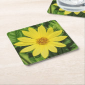ヘリアンサス「レモンクイーン」ひまわり スクエアペーパーコースター (アングル)