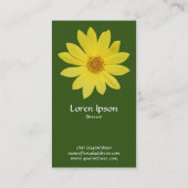 ヘリアンサス「レモンクイーン」ひまわり – フォレストグリーン 名刺 (裏面)