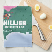 ヘリアール湖のオーストラリアの地図。 キッチンタオル (四つ折り)