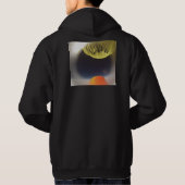 ヘリウムの気球宇宙のフード付きスウェットシャツの端にぽんと鳴ります パーカ (裏面)