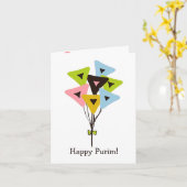 ヘリウムのHamantaschen Purimカード カード (黄色い花)