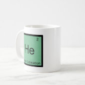 ヘリウム - 高等教育 化学元素記号Tシャツ コーヒーマグカップ (正面左)