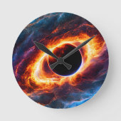 "ヘリオニス" – 星雲と銀河系 ラウンド壁時計 (正面)