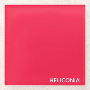 ヘリコニアの赤い色名 ガラスコースター