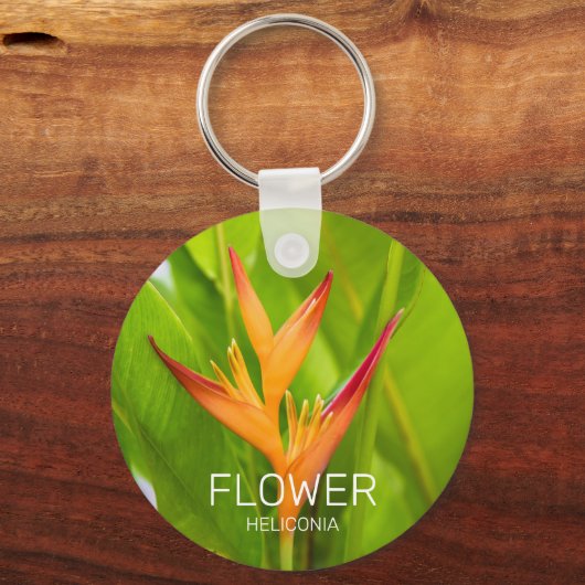ヘリコニアフラワーズボタニカルプラントガーデンデザイン キーホルダー (正面)
