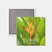 ヘリコニアフラワーズボタニカルプラントガーデンデザイン マグネット (正面/裏面)