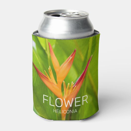 ヘリコニアフラワーズボタニカルプラントガーデンデザイン 缶クーラー (缶正面)