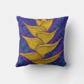 ヘリコニアフラワートロピック植物学はっきりしたフローラアート クッション (裏面)