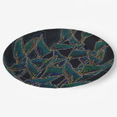 ヘリコニアロストラタトロピカルフラワーズブラック ペーパープレート (アングル)