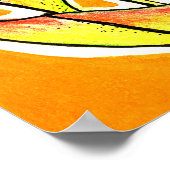 ヘリコニアロストラタトロピカルフラワーフローラ黄 ポスター (角)