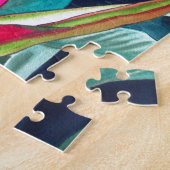 ヘリコニアロブスタークロートロピカルウォーター色の花 ジグソーパズル (側面)