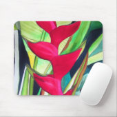 ヘリコニアロブスタークロートロピカルウォーター色の花 マウスパッド (マウス)