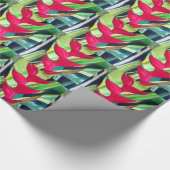 ヘリコニアロブスタークロートロピカルウォーター色の花 ラッピングペーパー (角)