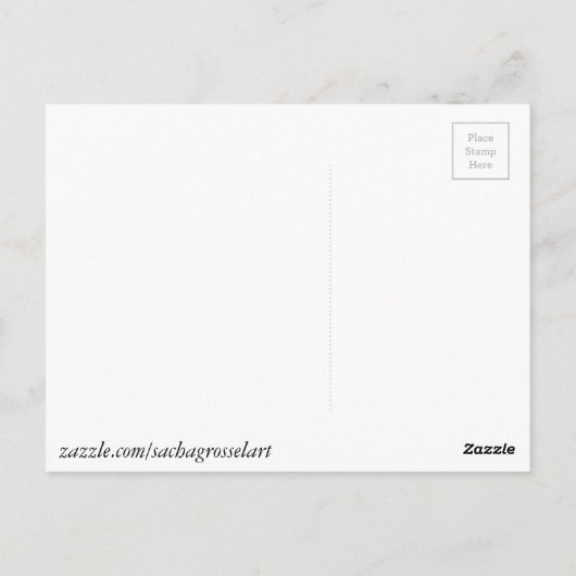 ヘリコニアロブスタークロー熱帯水彩カラーフラワー ポストカード (裏面)