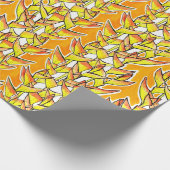 ヘリコニア熱帯植物花はっきりした柄 ラッピングペーパー (角)