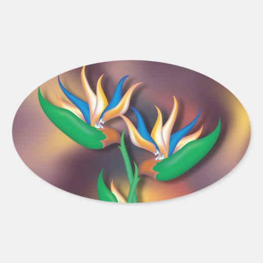 ヘリコニア 楕円形シール (正面)