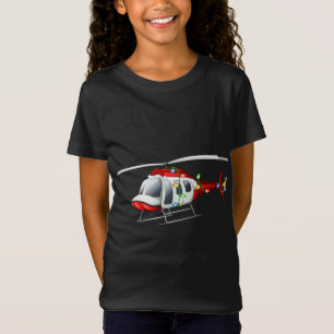 ヘリコプターおもしろい恋人クリスマスサンタ・ハット・ヘリコプターC Tシャツ