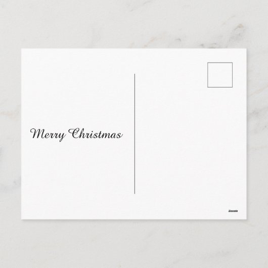 ヘリコプターから贈り物を投げるサンタクロースおもしろい シーズンポストカード (裏面)