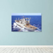 ヘリコプターがフライトデッキを空にする キャンバスプリント (インサイチュ (ウッドフロア))