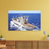 ヘリコプターがフライトデッキを空にする キャンバスプリント (インサイチュ (リビング))