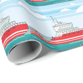 ヘリコプターが付いている沿岸警備隊の船 ラッピングペーパー (ロールコーナー)