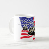 ヘリコプターが付いている米国旗 コーヒーマグカップ (正面左)