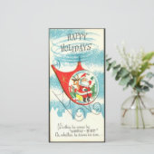 ヘリコプターでのビンテージクリスマスサンタクロース シーズンカード (スタンド正面)