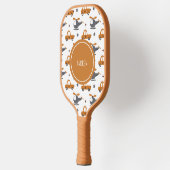 ヘリコプターと車キッドおもちゃパターン&ボーイネーム ピックルボールラケット (左)