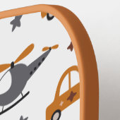 ヘリコプターと車キッドおもちゃパターン&ボーイネーム ピックルボールラケット (左詳細)