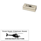 ヘリコプターのショッパーのシルエットと2ラインの文字 ラバースタンプ (押印)