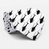 ヘリコプターのシルエット（白黒） ネクタイ (ロール)