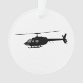 ヘリコプターのチョッパーのシルエットは色をカスタマイズ オーナメント (正面)
