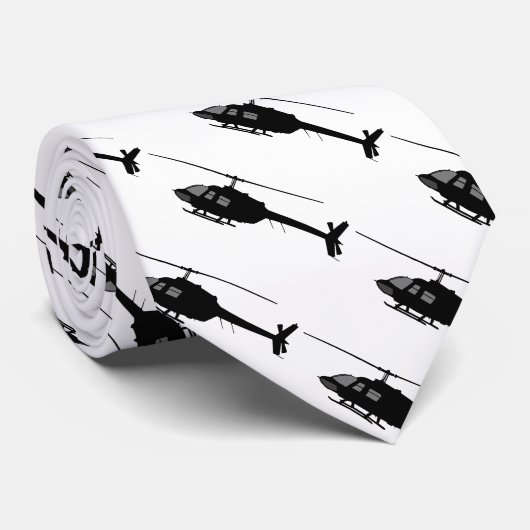 ヘリコプターのチョッパーのシルエットは色をカスタマイズ ネクタイ (ロール)