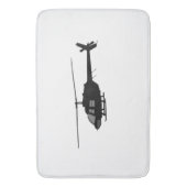 ヘリコプターのチョッパーのシルエットは色をカスタマイズ バスマット (正面縦)